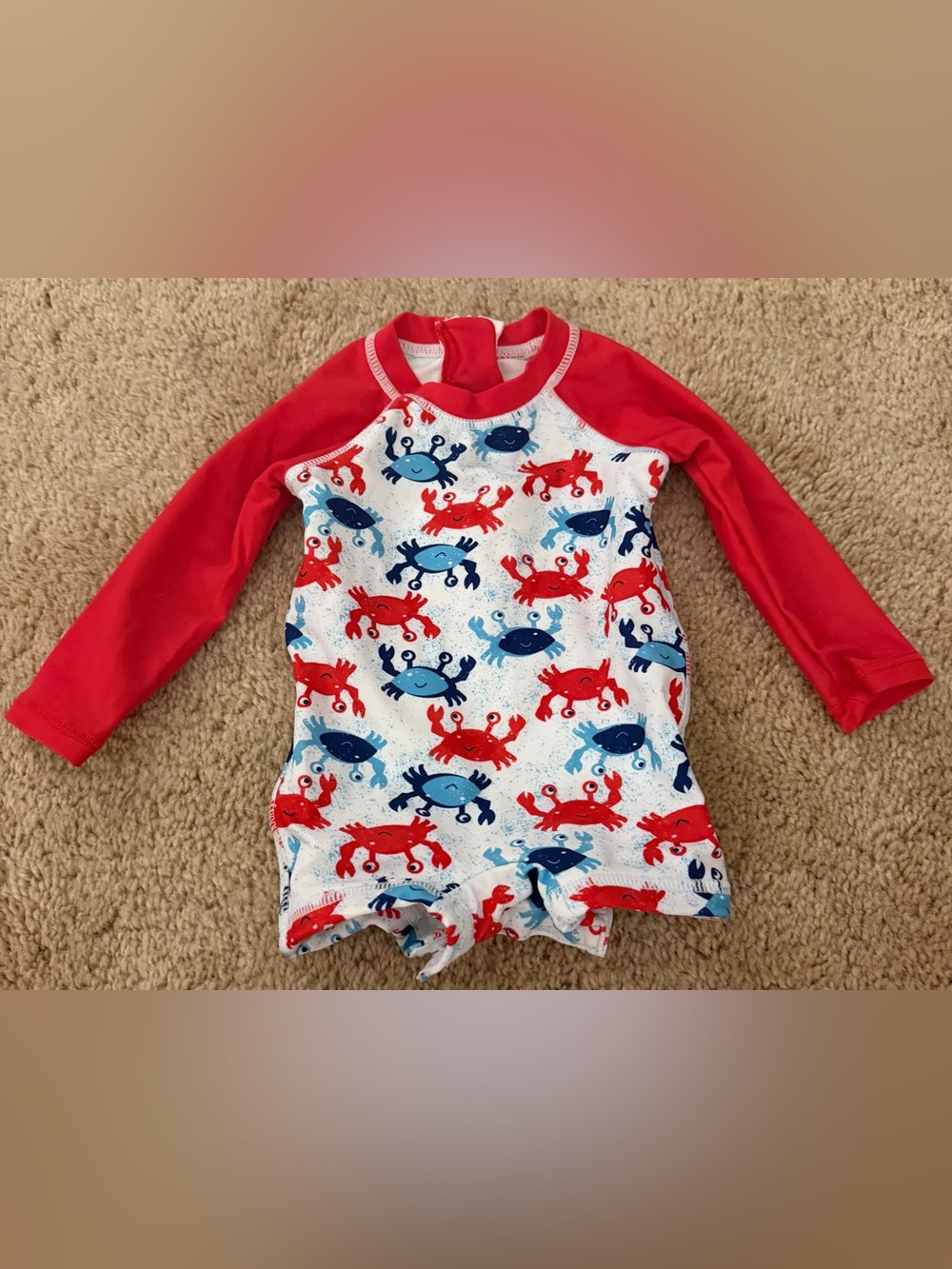 Wave Zone 0-3 Month Rash Guard Bathing Suit One Piece
